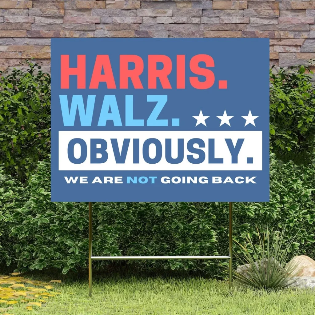 harris walz yard sign